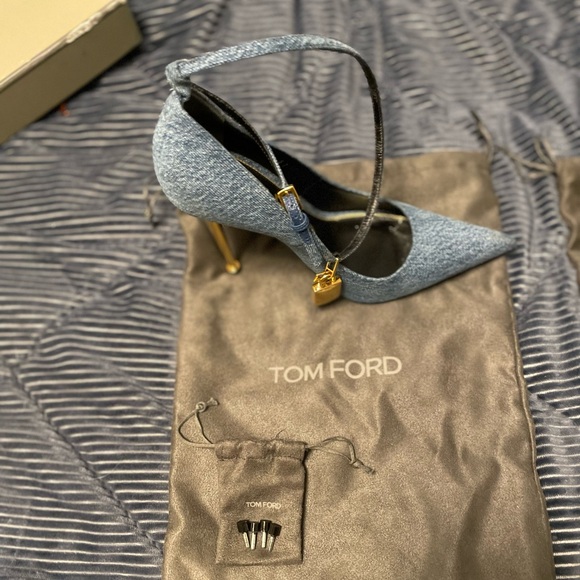 Tom Ford Shoes - Tom Ford Lock and Key Heels - Washed Blue - Lightly used